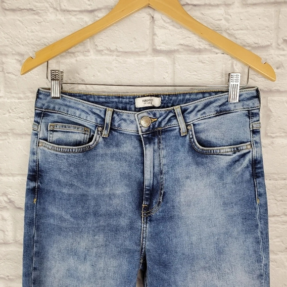 Forever 21 Distressed Step Hem High Rise Jeans - Picture 6 of 11